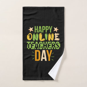Toalha De Mão Teacher Art Happy Online Teacher Day