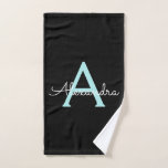 Toalha De Mão Teal Aqua Blue Girly Script Monograma Nome Moderno<br><div class="desc">Planeador de Notebooks Espirais de Nome Simples de Script Azul-Azul-Azul-Azul-Azul-Azul-Azul-Azul-Azul-Azul-Azul-Espiral-Espiral Isto faz o doce e perfeito aniversário de 16 anos,  casamento,  chá de panela,  aniversário,  chá de fraldas ou festa de solteira presente para alguém que ama luxo de luxo e estilos quíticos.</div>