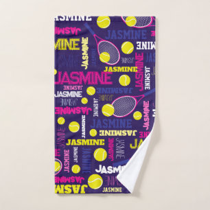 Toalha De Mão Tênis esportivo cor-de-rosa azul-amarelo