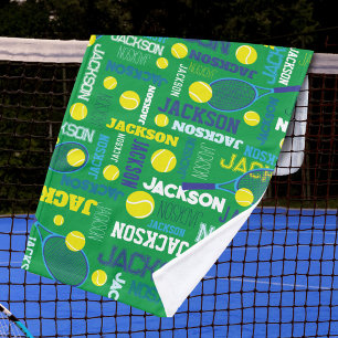 Toalha De Mão Tênis esportivo verde azul-amarelo