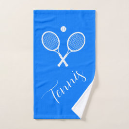 Toalha De Mão Tênis Rackets e Ball Blue Personalizados