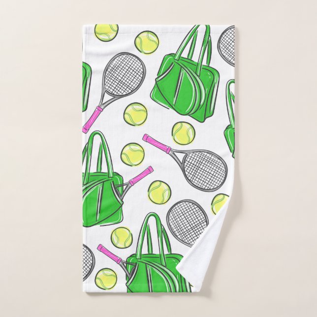 Toalha De Mão Tênis Racquet Bag Balls Preppy Green (Toalha de mão)