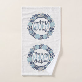 Toalha De Mão Terra do Mar Tropical de Natal - Azul