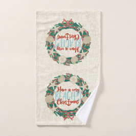 Toalha De Mão Terra do Mar Tropical de Natal - Vermelho