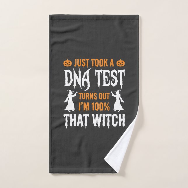 Toalha De Mão Teste de DNA de Bruxa Engraçado de Halloween Gráfi (Toalha de mão)