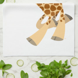 Toalha De Mão Toque de animação bonito Ambling Giraffe Kitchen T