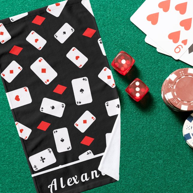 Toalha De Mão Toque de Mão de Cartões de Poker Personalizado (Criador carregado)