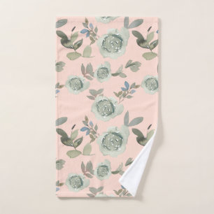 Toalha De Mão Toque de Rosa de Aquarela de Pêssego