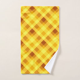 Toalha De Mão Torneira amarela de Xadrez branca de ovo