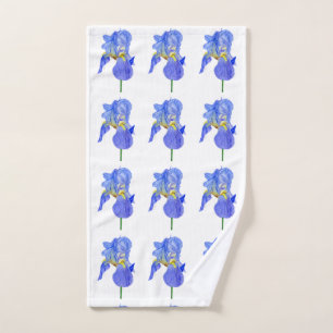 Toalha De Mão Torneira da Mão Azul Íris Iris