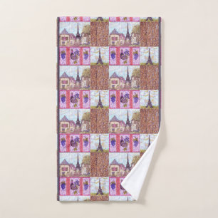 Toalha De Mão Torre Eiffel de Paris inspirou colagem de pontilhi