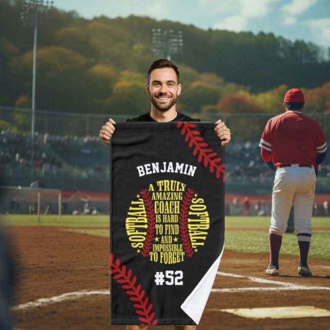 Toalha De Mão treinador de softball incrível (Criador carregado)