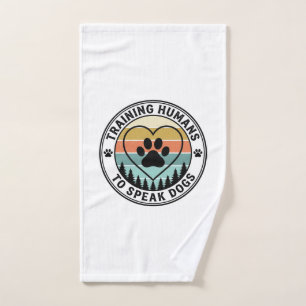 Toalha De Mão Treinando Humanos para Falar Cachorro Vintage Pata
