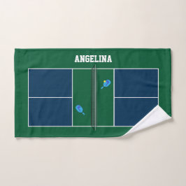 Toalha De Mão Tribunal de Pickleball Personalizado