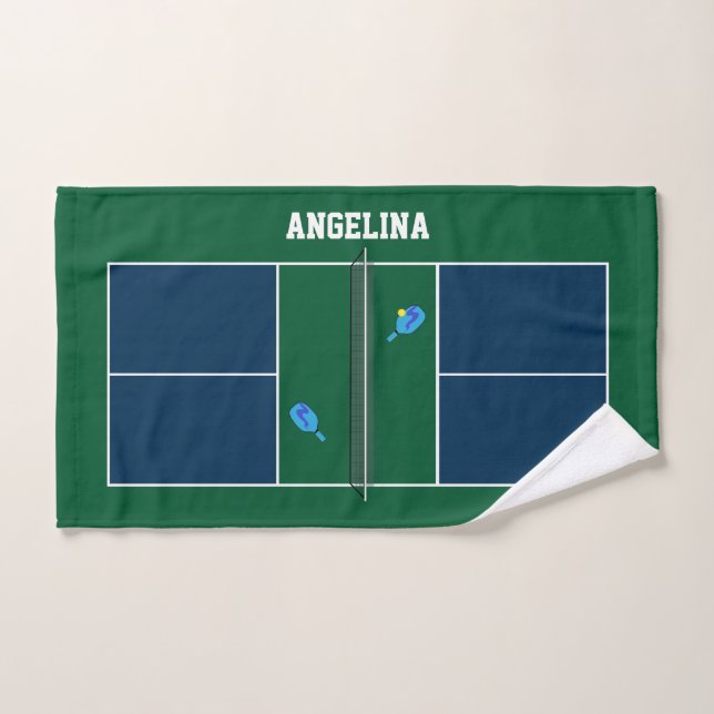 Toalha De Mão Tribunal de Pickleball Personalizado (Toalha de mão)