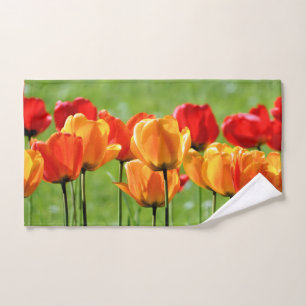 Toalha De Mão Tulipas Amarelas E Vermelhas
