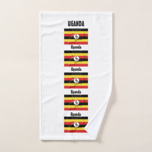 Toalha De Mão UGANDA FLAG Personalizável Gym de Fotos