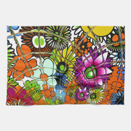Toalha De Mão Última Arte de Design de Padrão Floral Colorida In