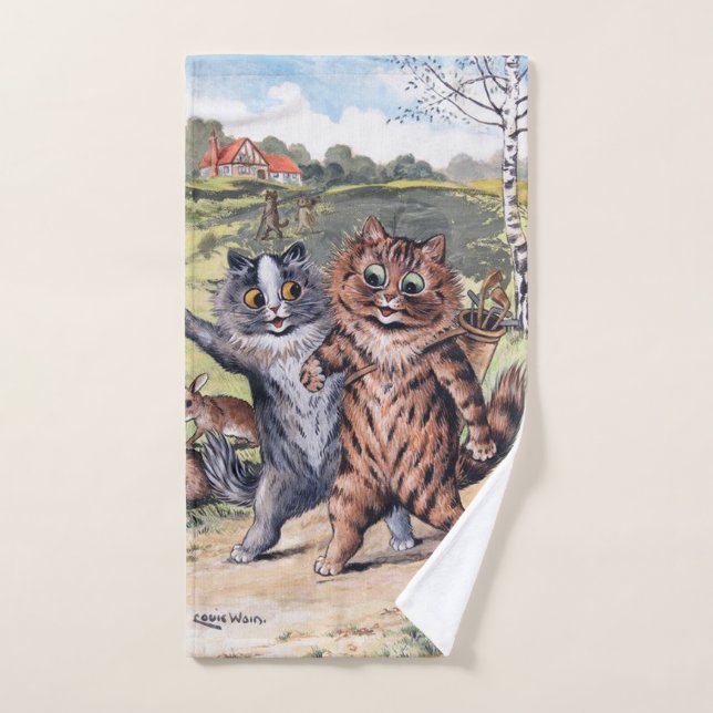 Toalha De Mão Um jogo de golfe, Louis Wain (Toalha de mão)