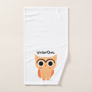 Toalha De Mão UnibrOwl Unibrow Owl Coruja-de-sobrancelhas-grac