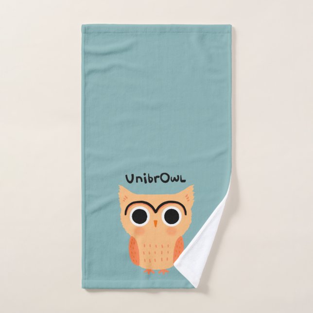 Toalha De Mão UnibrOwl Unibrow Owl | Coruja-de-sobrancelhas-grac (Toalha de mão)
