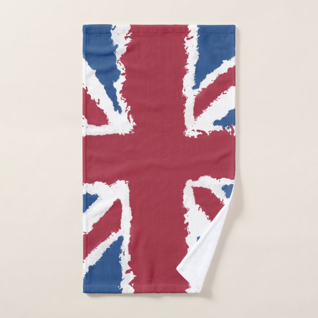 Toalha De Mão Union Jack Painted Trabalho de arte por Heva Weva (Toalha de mão)