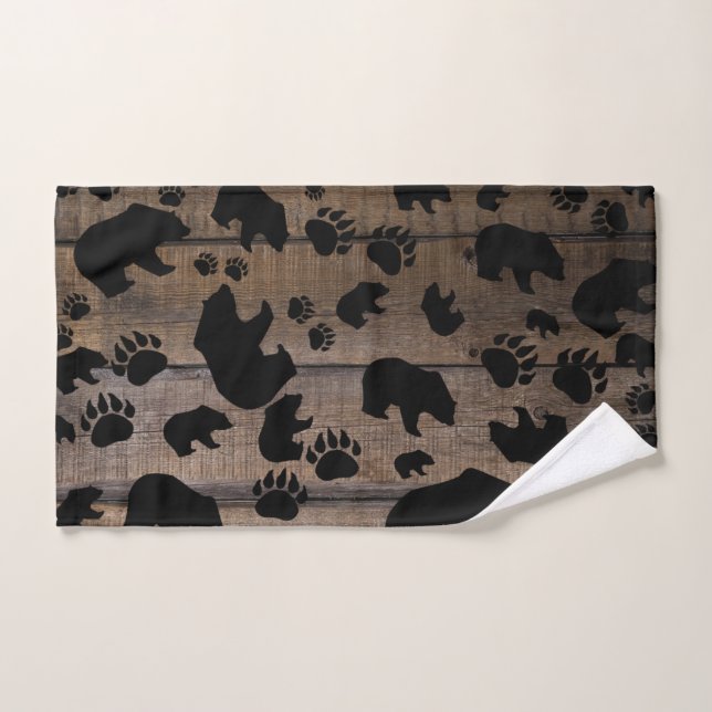 Toalha De Mão Urso Preto - Pinturas Pretas (Toalha de mão)