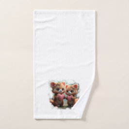 Toalha De Mão Ursos peludos doces