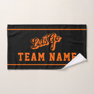 Toalha De Mão Vamos Personalizar Equipe de Rali Preta e Laranja