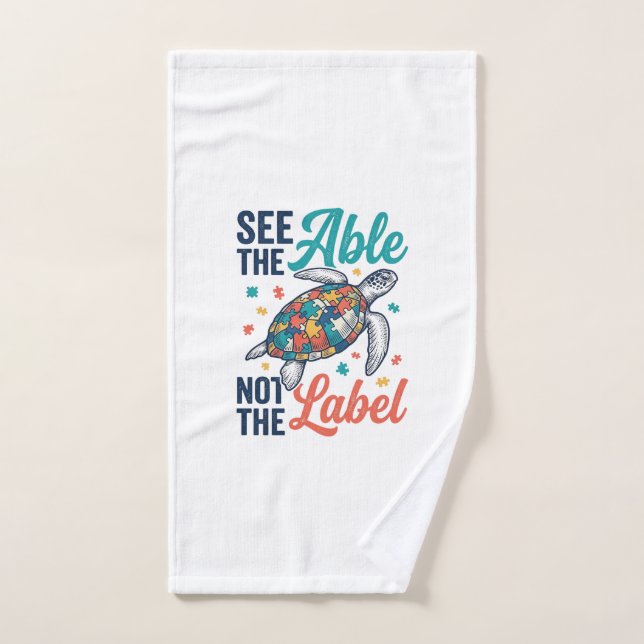 Toalha De Mão Veja o Design da Camisa de Conscientização do Puzz (Toalha de mão)
