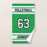 Toalha De Mão Voleibol 🏐 Verde e Branco - Personalização de 100<br><div class="desc">Toalha de mão. Verde (Diminuir cor de fundo... mude para qualquer cor que você quiser) e branco qualquer esporte pronto para você personalizar. Faz um presente de excelente para qualquer jogador desportivo. ✔ NOTA: APENAS MUDE AS ÁREAS MODELO NECESSÁRIAS! 😀 Se necessário, você pode remover o texto e começar a...</div>