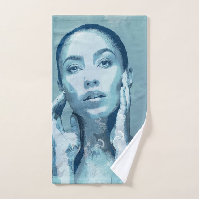 Toalha De Mão "Woman in Blue"  (Toalha de mão)