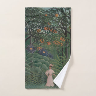 Toalha De Mão Woman Walking in an Exotic Forest, Henri Rousseau