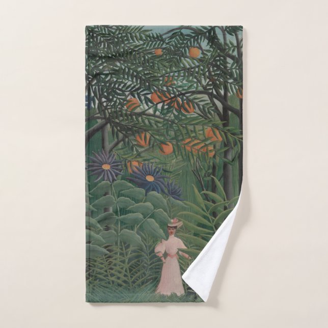 Toalha De Mão Woman Walking in an Exotic Forest, Henri Rousseau (Toalha de mão)