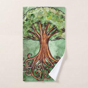 Toalha De Mão Yggdrasil Árvore Norse Mythology Watercolor