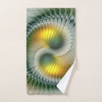 Yin Yang Verde Amarelo Abstrato Colorido Fractal