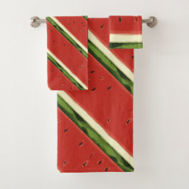 Toalha de Melancia com Aquarela Vermelha Brilhante