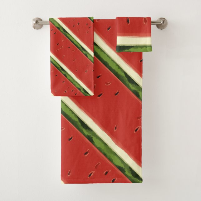 Toalha de Melancia com Aquarela Vermelha Brilhante (Insitu)