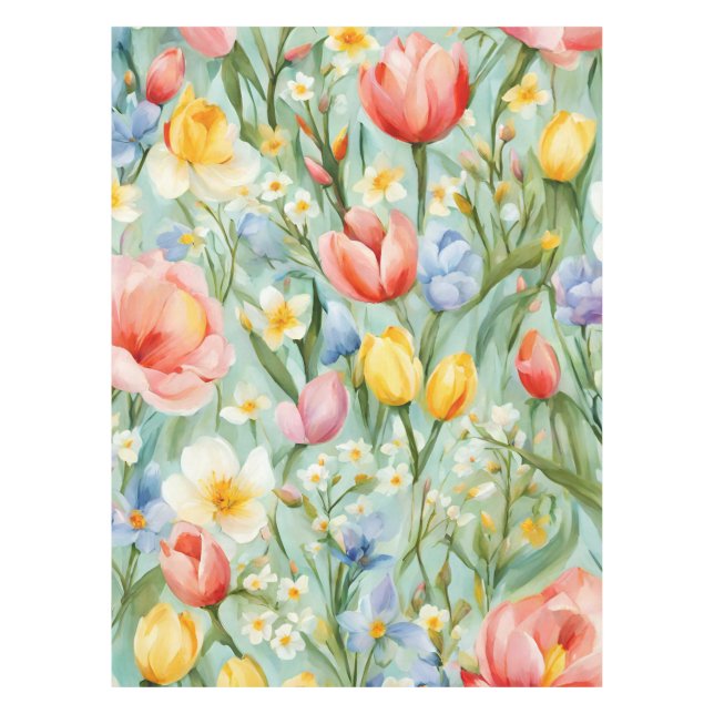 Toalha De Mesa С terrível Campo Floral Primavera. Pintura (Frente)