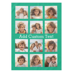 Toalha De Mesa 12 Colagem de Instagram de Fotos com Fundo Verde