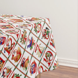 Toalha De Mesa 12 dias de Impressão de Quilt de Natal