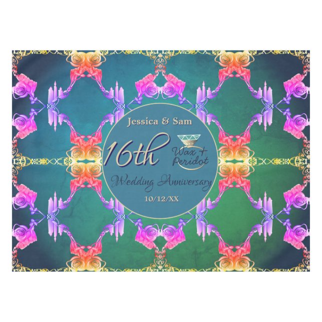 Toalha De Mesa 16th Anniversary Wax, Statice Flower  (Frente (Horizontal))