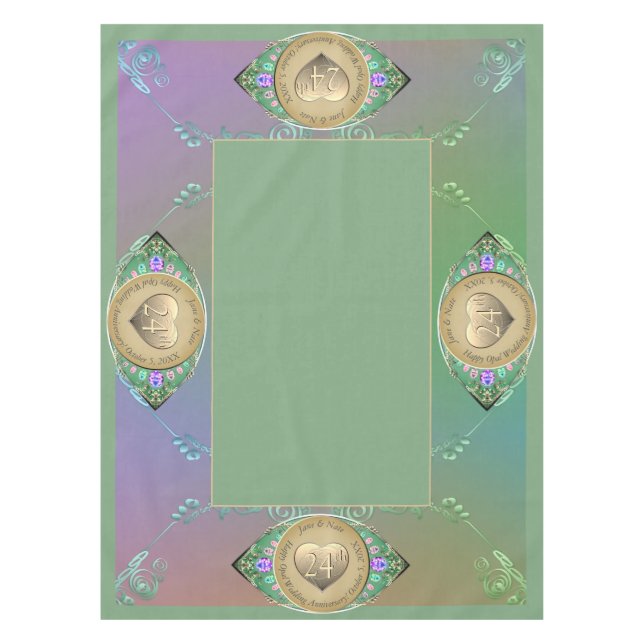 Toalha De Mesa 24ª Tablecloth de Aniversário de Casamento Opal (Frente)