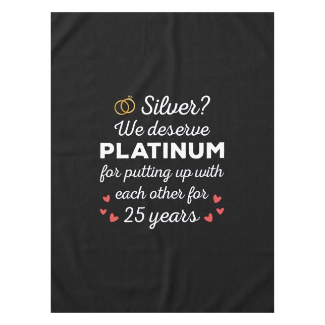 Toalha De Mesa 25 Casamento I - Casal Engraçado Silver (Frente)