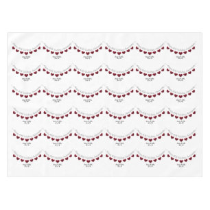 Toalha De Mesa 40th Estamenha vermelha do coração do aniversár