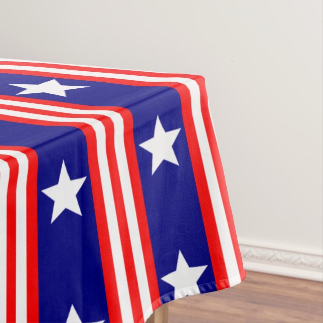 Toalha De Mesa 4 de julho Estrelas Brancas e Estrelas Vermelhas e (Posição Original)