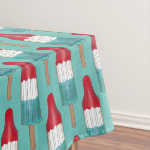 Toalha De Mesa 4 de julho Pop de foguete Patriótico Impressão de 