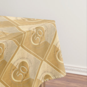 Toalha De Mesa 50º Aniversário Dourado Ochre Tablecloth