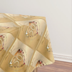 Toalha De Mesa 50º Aniversário Dourado Ochre Tablecloth