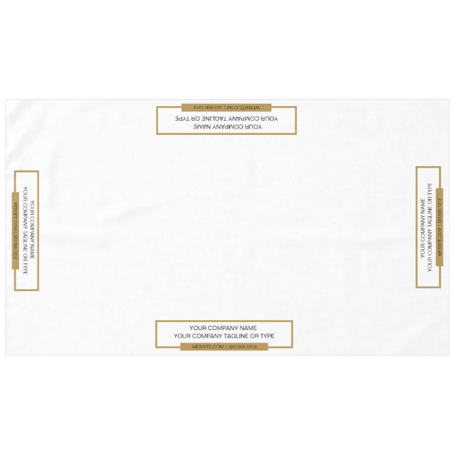 Toalha De Mesa 60"x104" Trade Show Tablecloth Dourado (Frente (Horizontal))